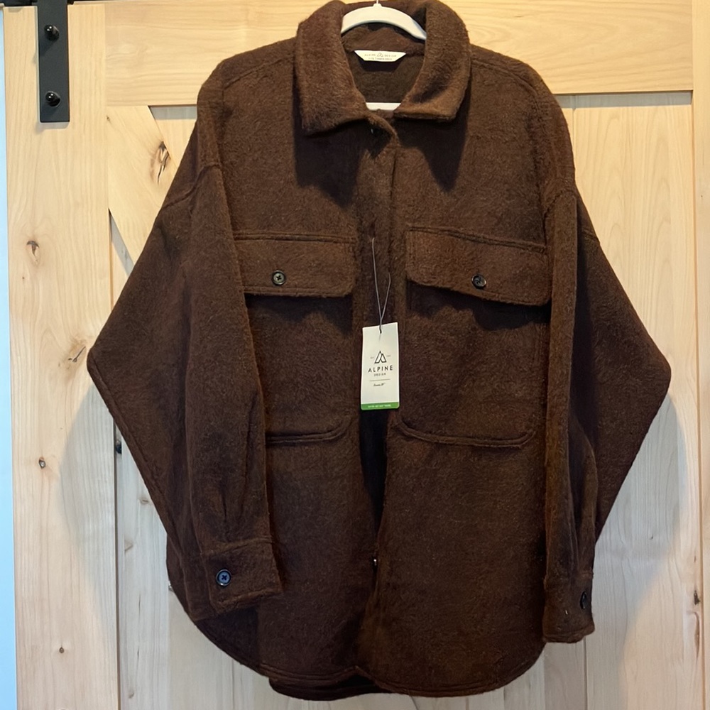ALPINE DESIGN Women's Wayfarer Fleece Shirt Jacket. Chocolate Brown. Size XXL.